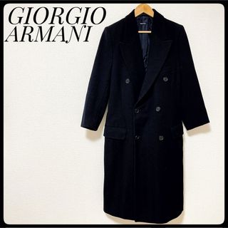 ジョルジオアルマーニ(Giorgio Armani)のジョルジオアルマーニ　ダブルコート　ブラック　ロングスリーブ　バージンウール(チェスターコート)