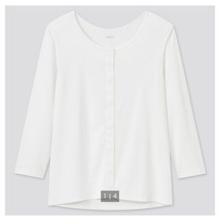 新品　UNIQLO  エアリズム　xs マエアキ　Uネック　八分袖(その他)