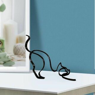 インテリ雑貨 置物 ねこ 猫 ミニマリスト 彫刻 アート 装飾 置型 動物(その他)