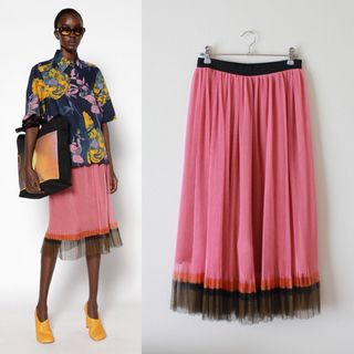 ドリスヴァンノッテン(DRIES VAN NOTEN)のDRIES VAN NOTEN／ドリス／21SS／チュールプリーツスカート(ロングスカート)