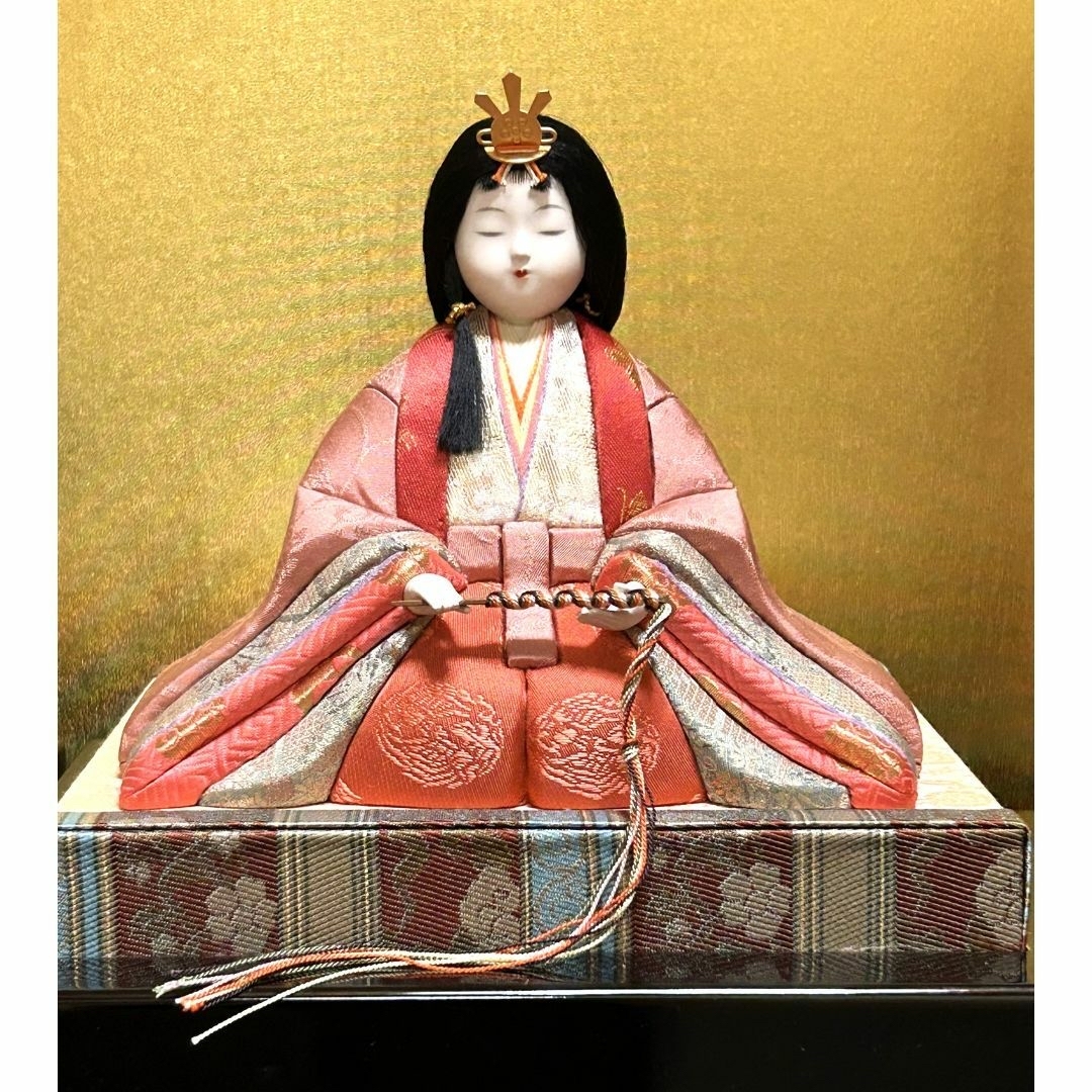 柿沼東光 作 江戸木目込人形 千歳雛 雛人形セット 正絹 西陣織 柿沼東光 作 江戸木目込人形 千歳雛 雛人形セット 正絹 西陣織