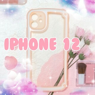 ♡iPhone12♡ ピンク iPhoneケース シンプル フレーム おしゃれ(iPhoneケース)