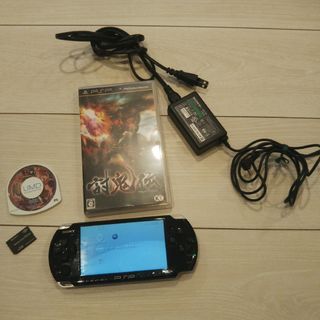 良品  psp3000本体  黒。純正バッテリー、ゲーム、メモリー、充電器付き♪(携帯用ゲーム機本体)