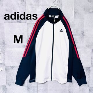 アディダス(adidas)のアディダスジャージ上　トラックジャケット　胸ロゴ　3本ライン　Mサイズ(ジャージ)