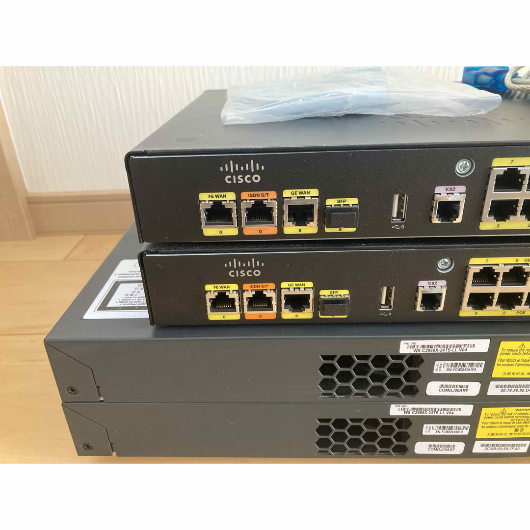 CISCO - 【CCNA、CCNP】4台Cisco891FJ、Catalyst2960Xの通販 by CISCO - 【CCNA、CCNP】4台Cisco891FJ、Catalyst2960Xの通販 by