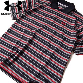 アンダーアーマー(UNDER ARMOUR)の美品 L アンダーアーマー メンズ 半袖ポロシャツ ブラック(ポロシャツ)