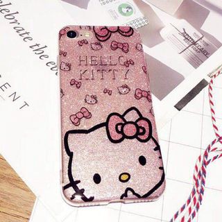 1 かわいい helloKitty キラキラ アイホンケース iPhone(iPhoneケース)