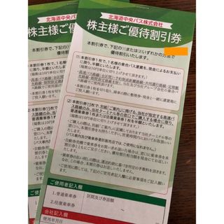 「チャーリー様専用」北海道中央バス乗車運賃半額割引券6冊7080円(その他)