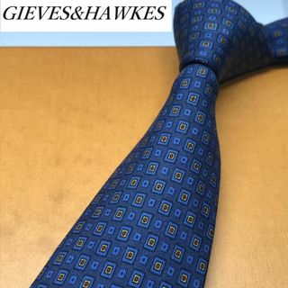 ギーブスアンドホークス(GIEVES & HAWKES)の★ ギーヴス&ホークス★ 英国ブランド ネクタイ シルク イタリア製 ネイビー(ネクタイ)