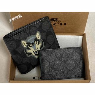 COACH - COACH コーチ　二つ折り財布　シグネチャー　ウルフ