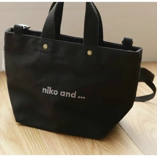niko and... - 新品未開封■　ニコアンド　■　新　トート　バッグ　刺繍　ミニ■　黒■ショルダー付