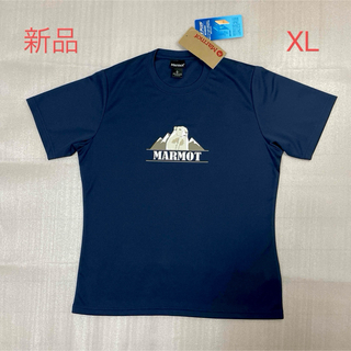 マーモット(MARMOT)の未使用　Marmot マーモット　半袖Tシャツ　レディース　ネイビー　XL(Tシャツ(半袖/袖なし))