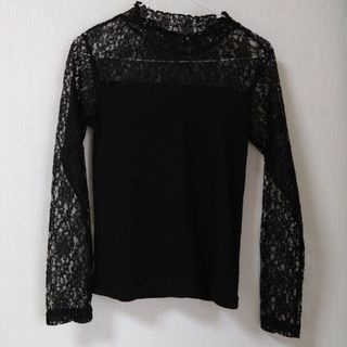 L'espoir シースルー プルオーバー 黒 花柄 シアートップス(その他)