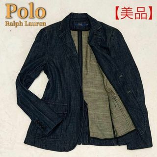 ポロラルフローレン(POLO RALPH LAUREN)の【美品】ポロラルフローレン 現行 デニムテーラードジャケット インディゴ S春夏(テーラードジャケット)