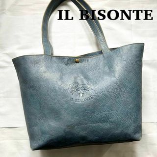 IL BISONTE - ✨入手困難✨激レア　イルビゾンテ　トートバッグ　レザー　本革　ブルー　デカロゴ