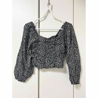 SHAGGIE シャギー スクエアネック レオパード ショート丈 ZARA(カットソー(長袖/七分))