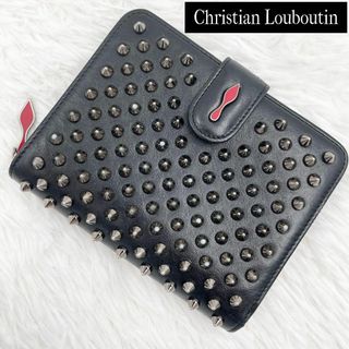 クリスチャンルブタン(Christian Louboutin)の美品 クリスチャン・ルブタン 二つ折り財布  スパイクスタッズ 革 レザー(財布)