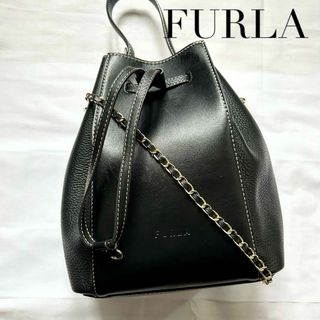 フルラ(Furla)の✨激レア✨2way FURLA ショルダーバッグ　ミアステラ  レザー　ブラック(ショルダーバッグ)