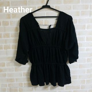 【本日削除/最終値下】Heather ギャザーバックリボンカットソー