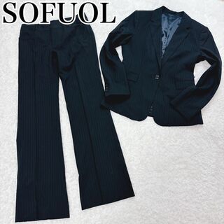 【美品】SOFUOL ソフール パンツ セットアップ ストライプ XL ネイビー