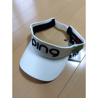 ピン(PING)の【新品】ピン バイザー ホワイト(ウエア)