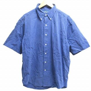 Ralph Lauren - ラルフローレン 90s BLAKE チェックシャツ 半袖 ネイビー L ■KK5
