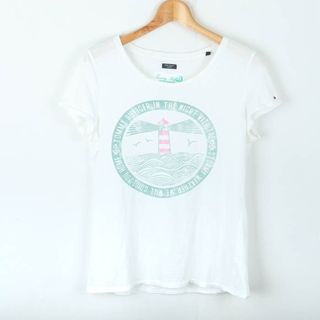 トミーヒルフィガー(TOMMY HILFIGER)のトミーヒルフィガー 半袖Ｔシャツ トップス スポーツウエア レディース Sサイズ ホワイト TOMMY HILFIGER(Tシャツ(半袖/袖なし))