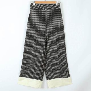 ザラ(ZARA)のザラ パンツ ボトムス ワイド レオパード柄 レディース Sサイズ ブラック ZARA(その他)