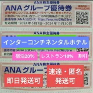 インターコンチネンタル　ホテル 20% 宿泊 割引 レストラン クーポン 株主(宿泊券)