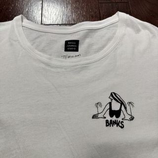 バンクスジャーナル(BANKS JOURNAL)のBANKS Tシャツ　XL　白　刺繍(Tシャツ/カットソー(半袖/袖なし))