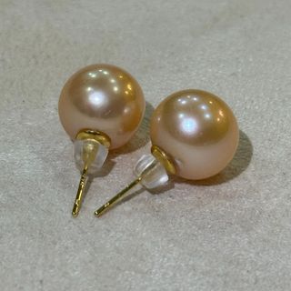 南洋真珠ピアス　12mm ゴールドパールピアス(ピアス)