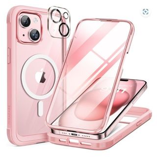 Miracase iPhone15 スマホケース MagSafe ピンク ケース(iPhoneケース)