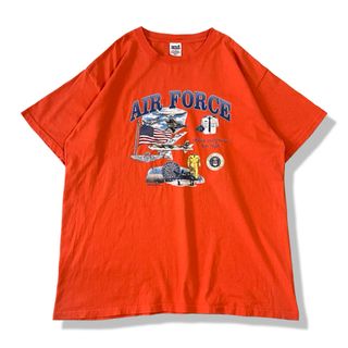 【90s】anvil製「AIR FORCE」 イラストプリントTシャツ XL