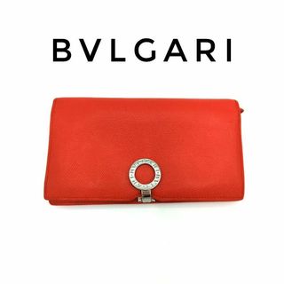 BVLGARI - 良品✨　ブルガリ 財布 2つ折り長財布  レザー レッド