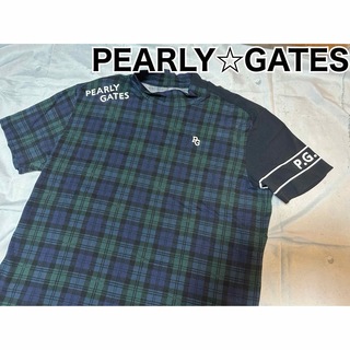 パーリーゲイツ(PEARLY GATES)のパーリーゲイツ　半袖　モックネック　ブラックウォッチ　サイズ５(ウエア)