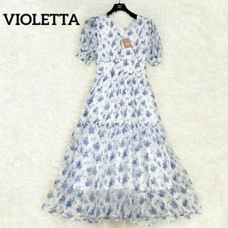 未使用 VIOLETTA ティアードスカート ロングワンピース 花柄　清楚(ロングワンピース/マキシワンピース)