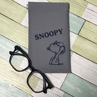 スヌーピー(SNOOPY)のメガネケース　バネ口金　スヌーピー　刺しゅう(サングラス/メガネ)