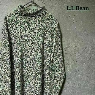 L.L.Bean - 70's L.L.Bean エルエルビーン 長袖 タートルネック 総柄 花柄 M