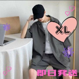 XL 【大人気】セットアップ メンズ トップス ハーフパンツ 半袖 ２点セット(Tシャツ/カットソー(半袖/袖なし))