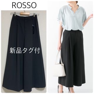 アーバンリサーチロッソ(URBAN RESEARCH ROSSO)の【新品タグ付】URBAN RESEARCH ROSSOフレアロングパンツ　黒(カジュアルパンツ)