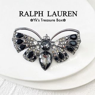 ラルフローレン(Ralph Lauren)のR658/RALPH LAUREN/ブラックパヴェバタフライブローチ(ブローチ/コサージュ)