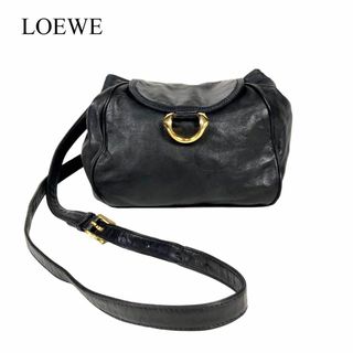 LOEWE - ロエベ 柔らかレザー ロゴ  フラップ ショルダーバッグ