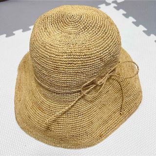 ムジルシリョウヒン(MUJI (無印良品))の【美品】無印良品 麦わら帽子 生成 ラフィア キャペリン ハット MUJI(麦わら帽子/ストローハット)