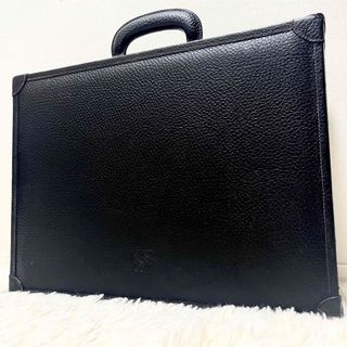 ロエベ(LOEWE)の良品 ロエベ アタッシュケース レザー シボ 黒 ビジネスバッグ 大容量 A4(ビジネスバッグ)