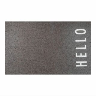 【色: HELLO】[DoubleQuotation] 玄関マット 屋外 屋内 (ラグ)