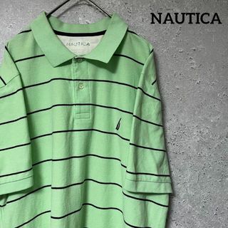 ノーティカ(NAUTICA)のNAUTICA ノーティカ ポロシャツ 半袖 ボーダー 刺繍 ゆるダボ XL(ポロシャツ)