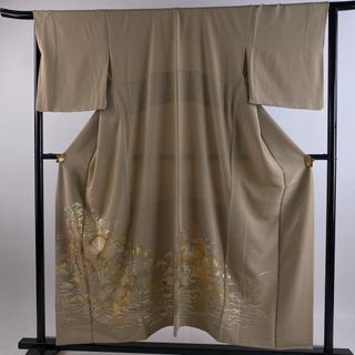 色留袖 身丈153cm 裄丈67cm 正絹 名品 【中古】(着物)