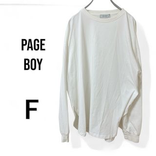 PAGEBOY - ページボーイ レディース 長袖 tシャツ 白 ロング丈 スリット入り く