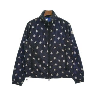 モンクレール(MONCLER)のMONCLER モンクレール マウンテンパーカー 2(M位) 紺x白(星柄) 【古着】【中古】(マウンテンパーカー)