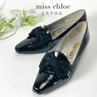 ミスクロエ(MISS CHLOE)のミスクロエ パンプス ローヒール エナメル ブラック 黒 リボン レディース(ハイヒール/パンプス)